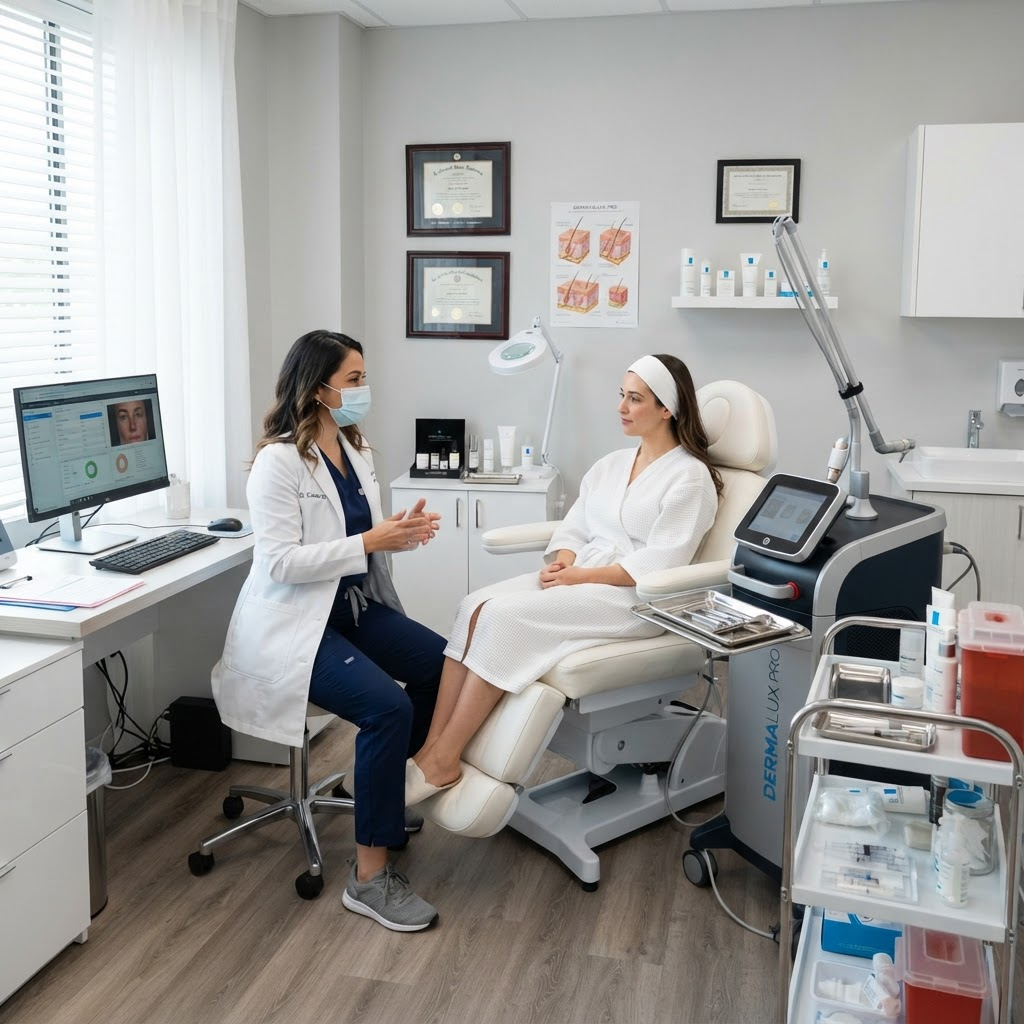 Dermatology clinic consultation space
